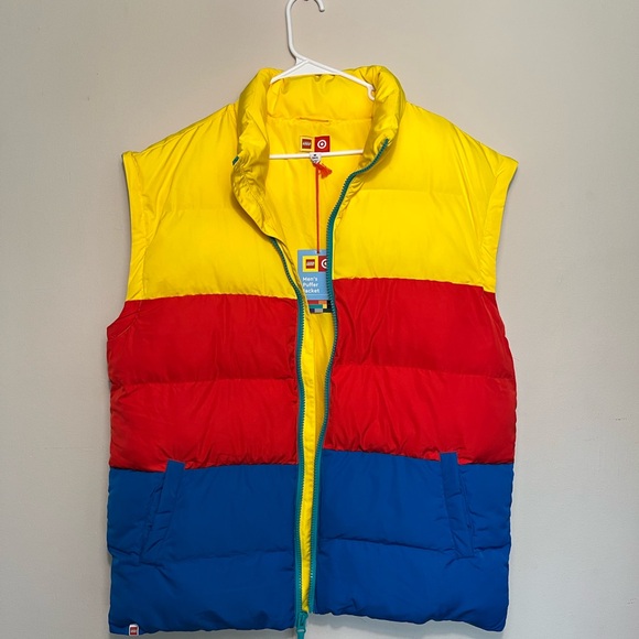 Lego X Target Retro Color Block Mens Tall Medium Puffer Ski Coat Jacket Vest NWT - Picture 5 of 11